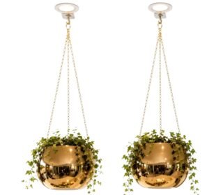 Entice India Decorative Gold Hanging Planter Set of 2