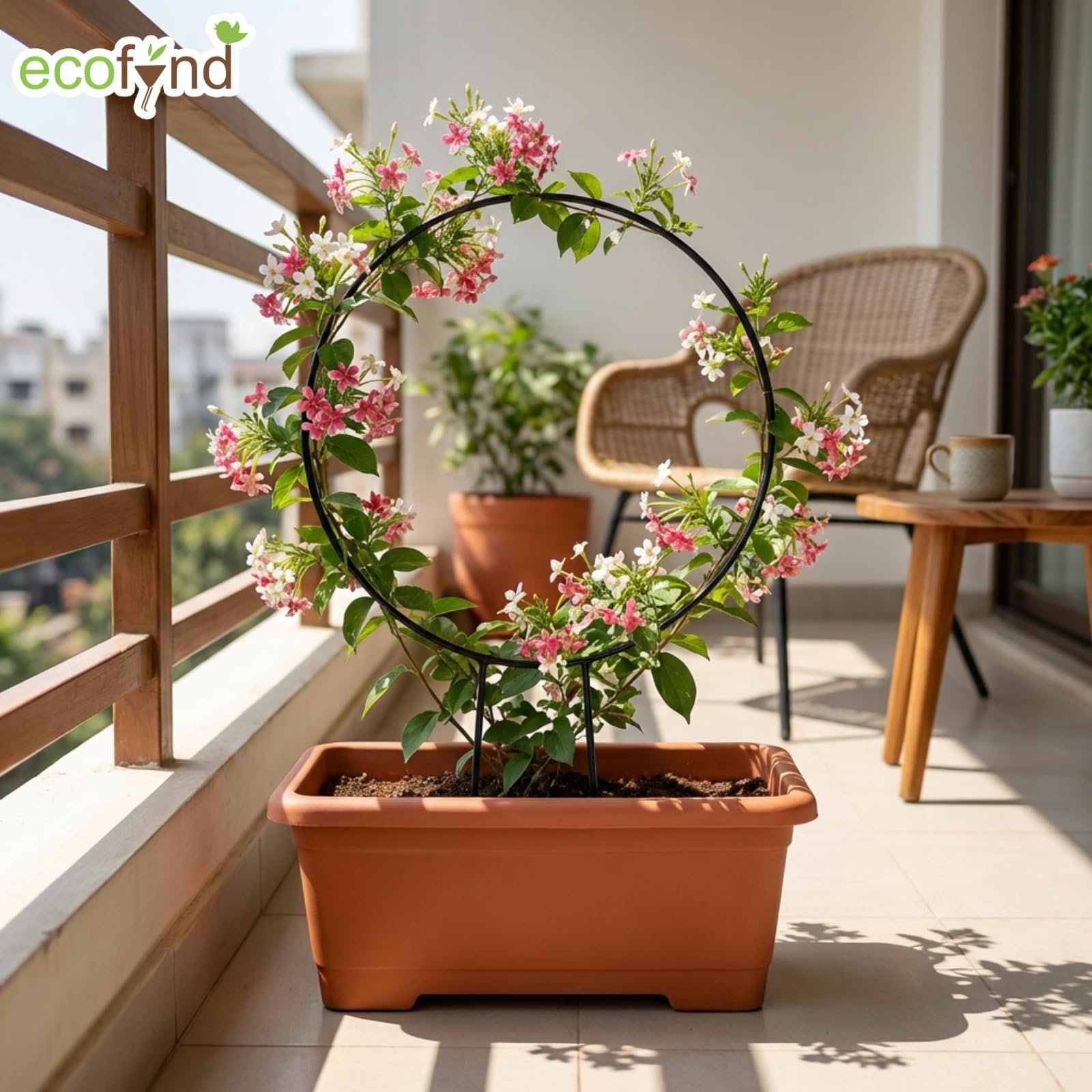 Metal Garden Trellis for Climbing Plants, Round Shape Plant Support Stake, Single Stem Flower Support Frame for Vines, Indoor Outdoor Garden Decor, Easy Install Support Stand (Pack 2, Black) - Image 5