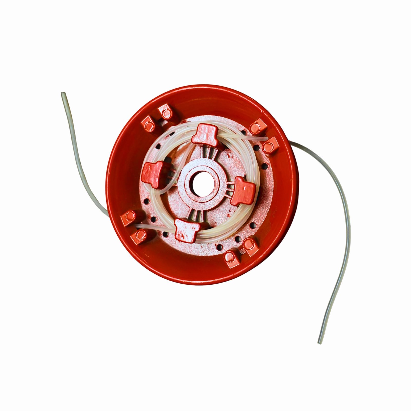 Farmotek Tap and Go Trimmer Head Red Aluminium | Brush Cutter Grass Trimmer Cutting Head Replacement | Automatic Line Feed Head for Weed Cutter Machine | Heavy Duty Gardening - Image 3