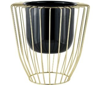 Golden Decorative Planter Pot with Stand Indoor Outdoor Plant Stand with Planter Pot Home & Decor