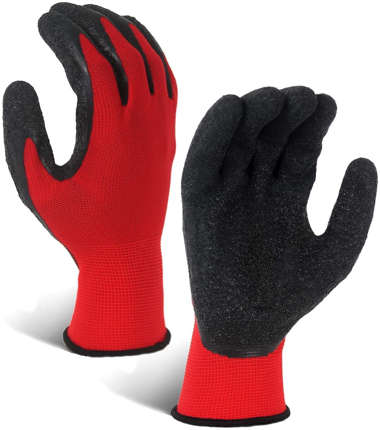 24 Pairs Multi-Purpose Work Gloves, Industrial Protective Gloves for Mechanics, Workshop and Assembly, Black n RED - Image 4