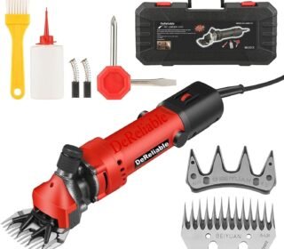 1200W Professional Sheep Clipper Sheep Shearing Machine, 1 Extra blade, 6 Speed Adjustable, Red. 6 months warranty(Double blade, 10, count)