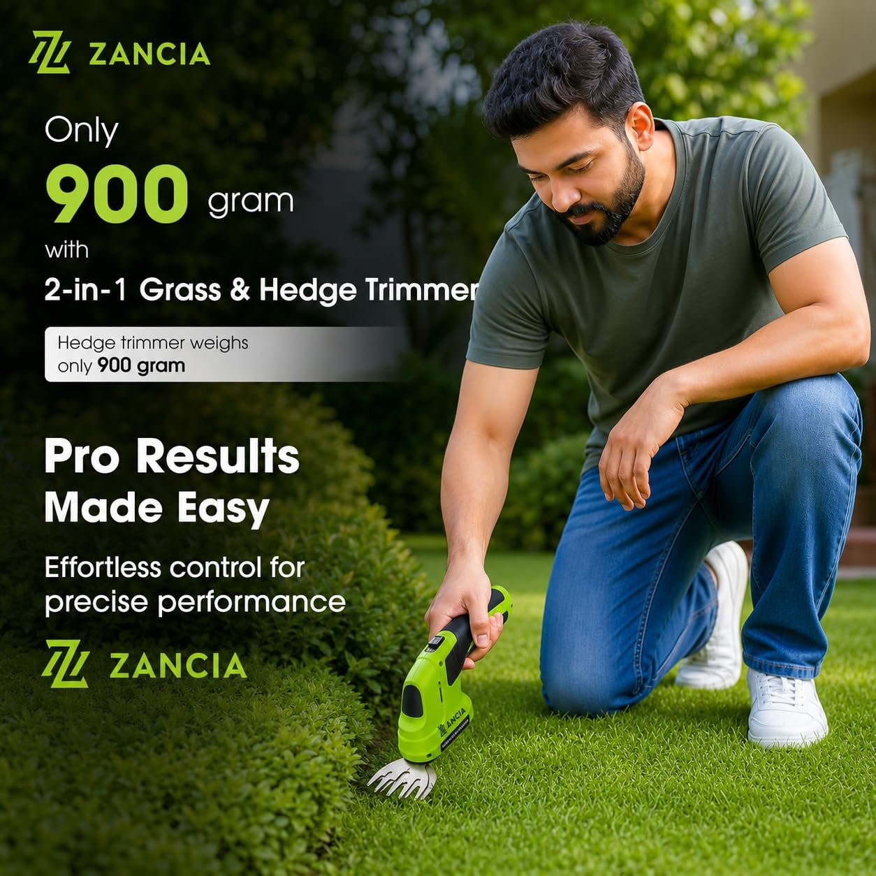 2-in-1 Cordless Hedge Trimmer, Handheld Shrub Trimmer, 8.4V Battery, Dual-Edge Blade, Lightweight Grass Shears for Lawn, Garden & Shrubs, Easy One-Hand Operation. - Image 7
