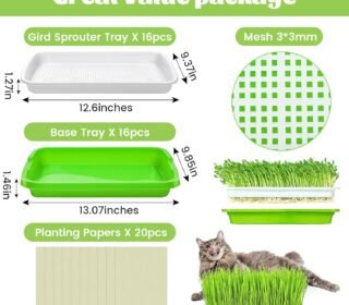 Seed Sprouter Tray Without Lid Microgreens Growing Trays Sprouts Growing Kit Propagation Trays Healthy Wheatgrass Grower Storage Sprouting Tray for Garden Home Office (4)