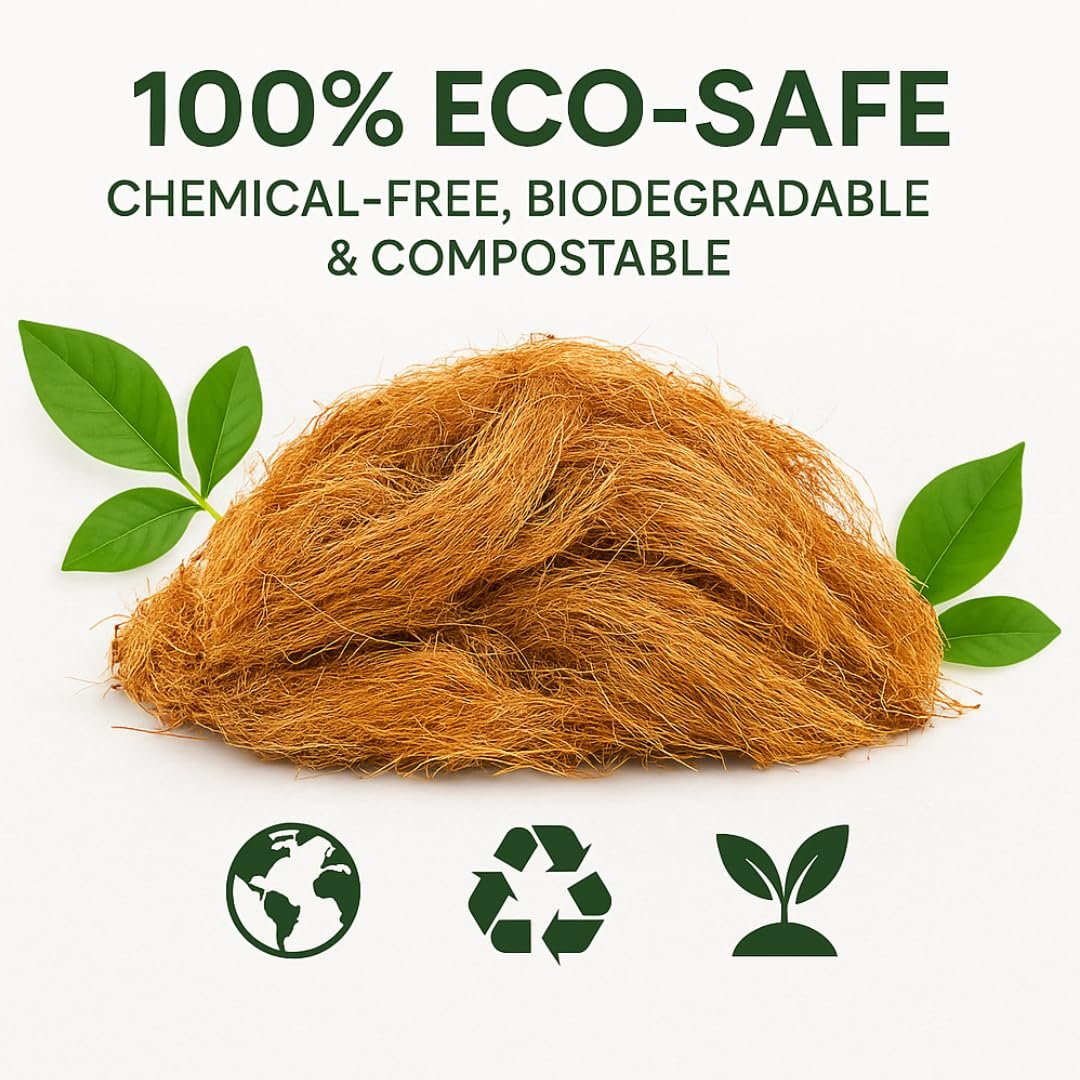 Natural & Organic Coconut Husk Fiber | Fresh Raw Coconut Husk for Orchid Potting, BBQ Fire Starter, Compost, Mulch & Garden| Nariyal Jatta-Thenga Husk (Coconut Husk, 200, gram(s)) - Image 8