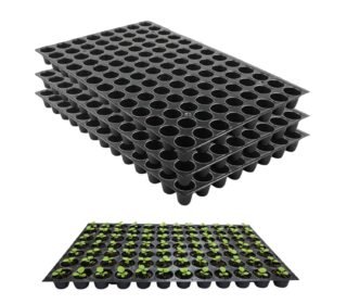 104 Cells Seedling Tray for Plants (Pack of 3) | Reusable Plastic Seed Germination with Drainage Holes | Seed Starter for Vegetable, Flower & Plant Nursery | Garden Propagation Tray