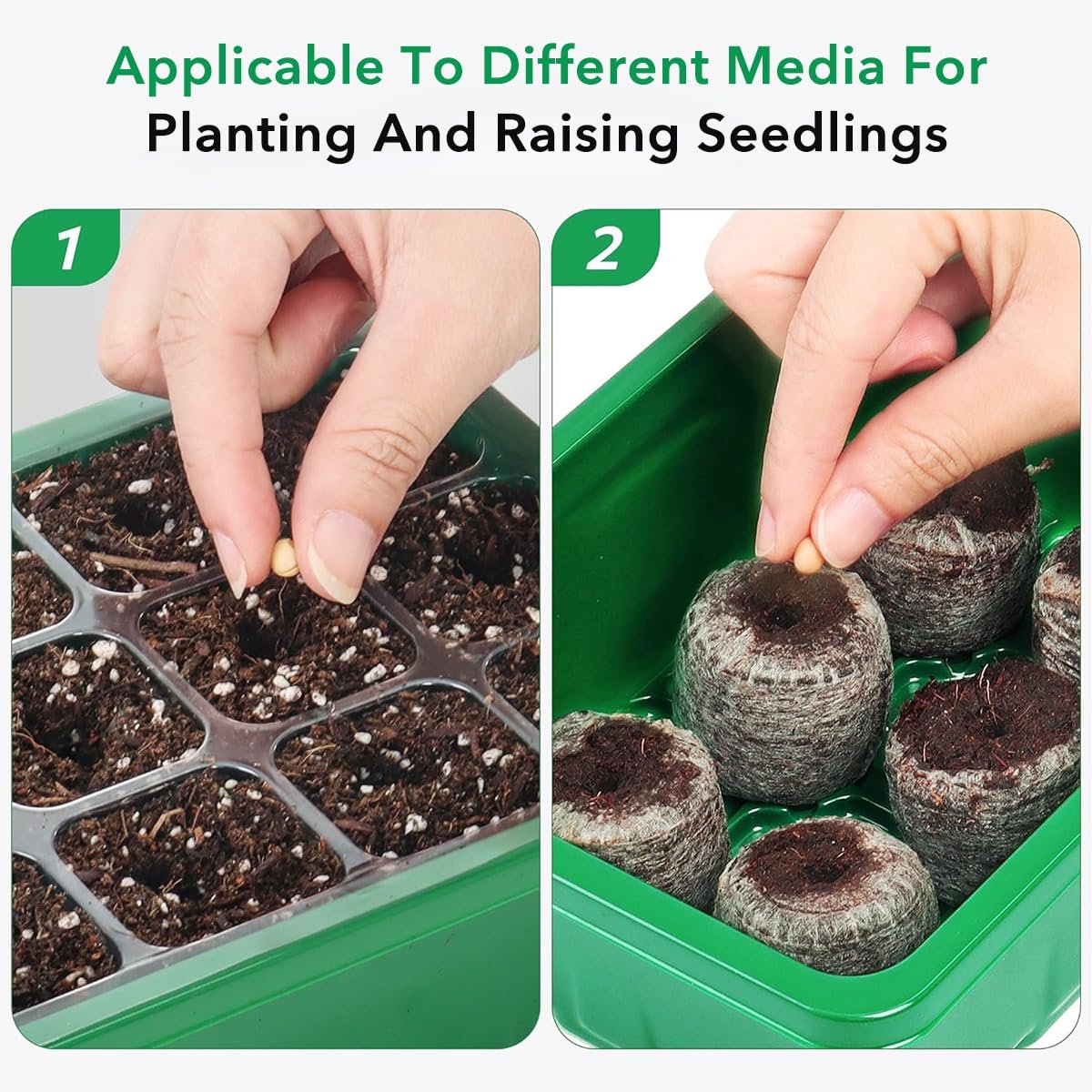 12-Cell Seedling Trays for Plants, Germination Kit, 5 Pcs - Image 6