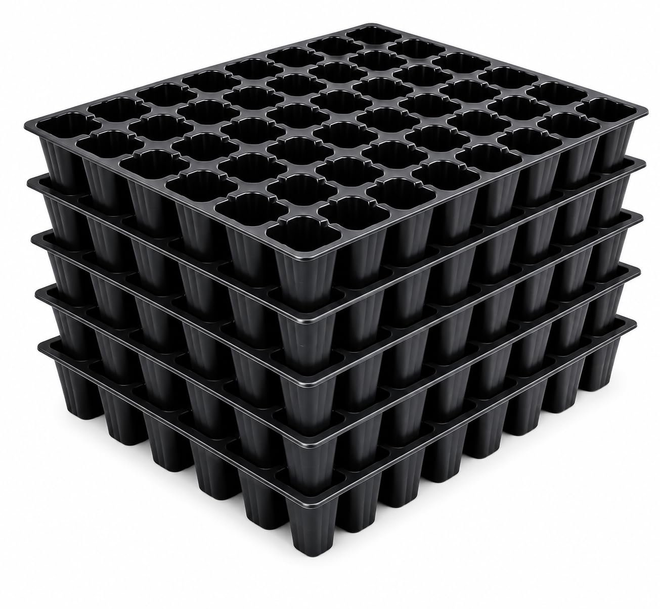 SJ Organics Seed Starter Tray - Pack of 10 (48 Cells Each) | Heavy Duty Germination Tray for Vegetables, Flowers & Hydroponic Gardening
