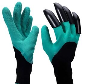 Garden Gloves with Built in Claws for Digging Planting Nursery Plants, Garden Gloves Easy to dig and Plant Safe for Rose Pruning - 1 Pair (Multi Color) for Home and Kitchen for Baby Proofing