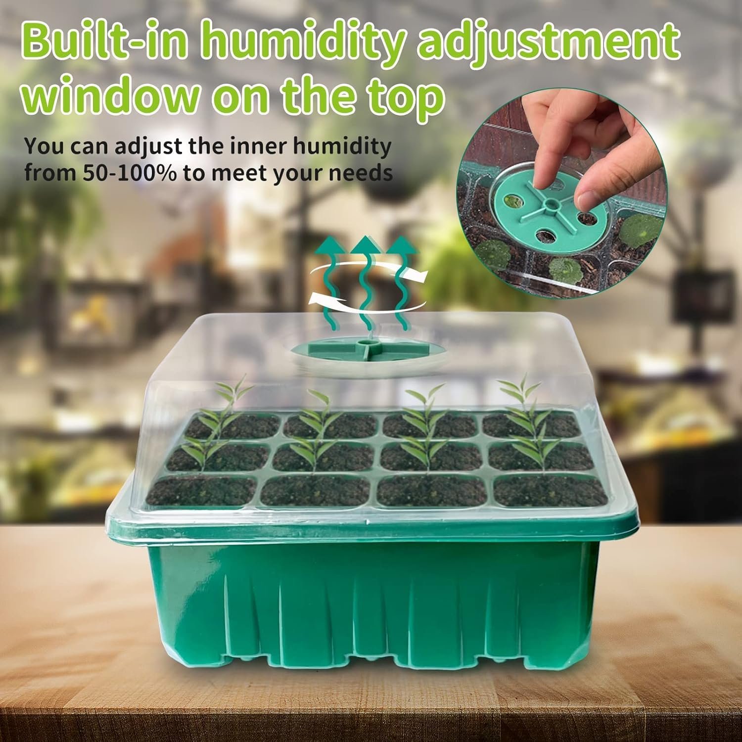 ® Seed Starter Tray Seedling Starter Kits, Plant Starter Kit with Humidity Domes and Base Indoor Greenhouse Mini Propagator Station for Seeds Growing Starting (12 Cells per Tray) (Pack of 1) - Image 8