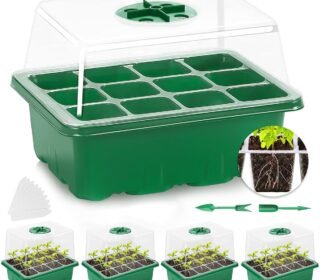 12-Cell Seedling Trays for Plants, Germination Kit, 5 Pcs
