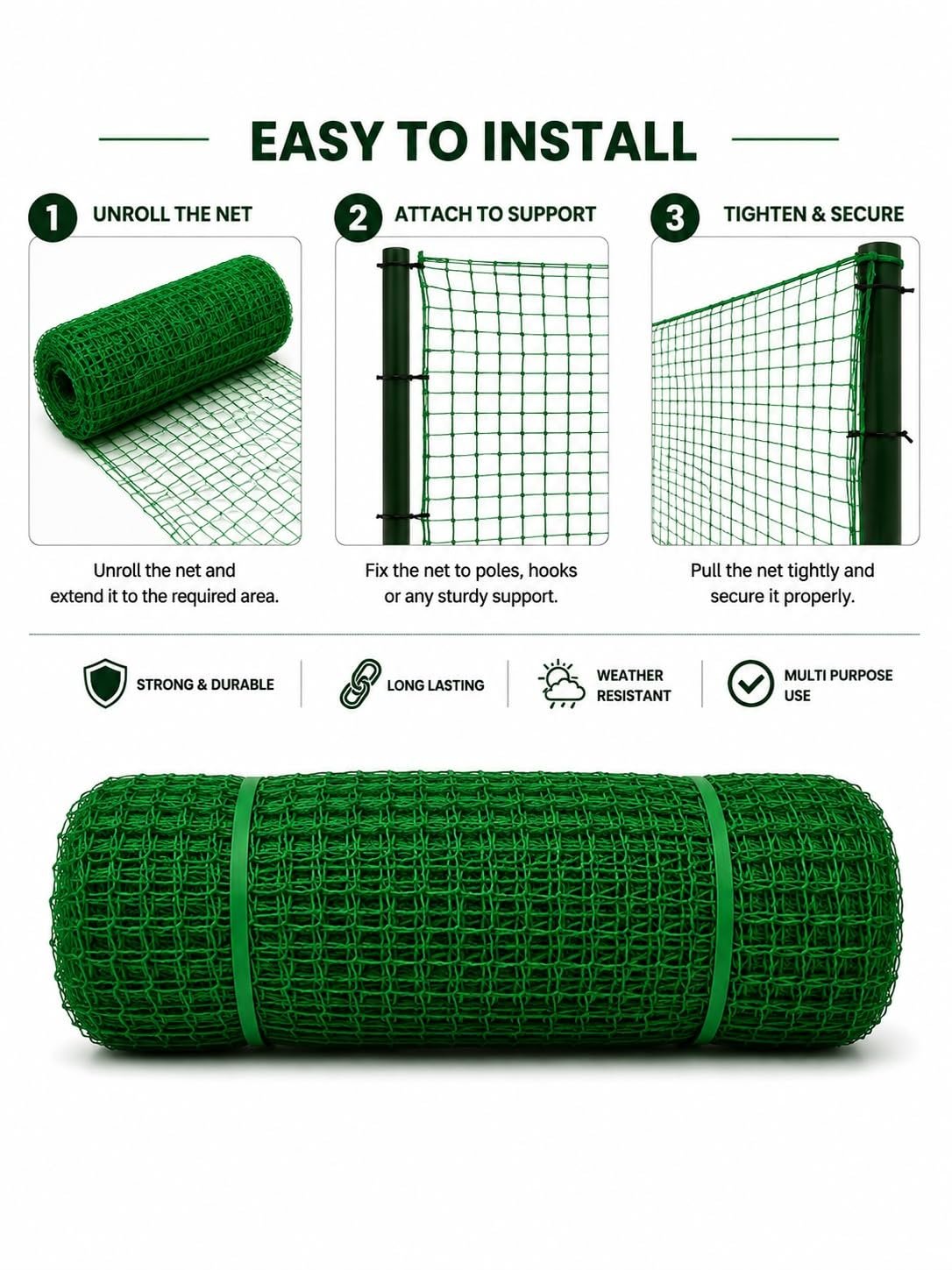 Cricket Practice Net for Batting Bowling Training Sports Netting for Home Ground Garden Outdoor Indoor - Image 3