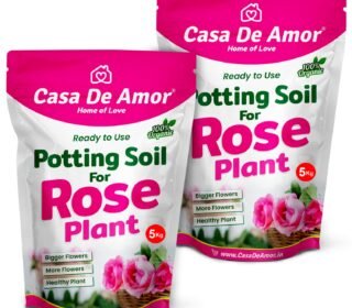 Casa De Amor Rose Potting Soil Mix, Ready to Use for Potting, Repotting and Topup for Rose Plants, 100% Organic (10 Kg)