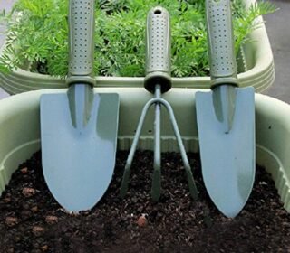 Gardening Three Piece Garden Tools Set Aluminum Alloy Tools Two Color Handle