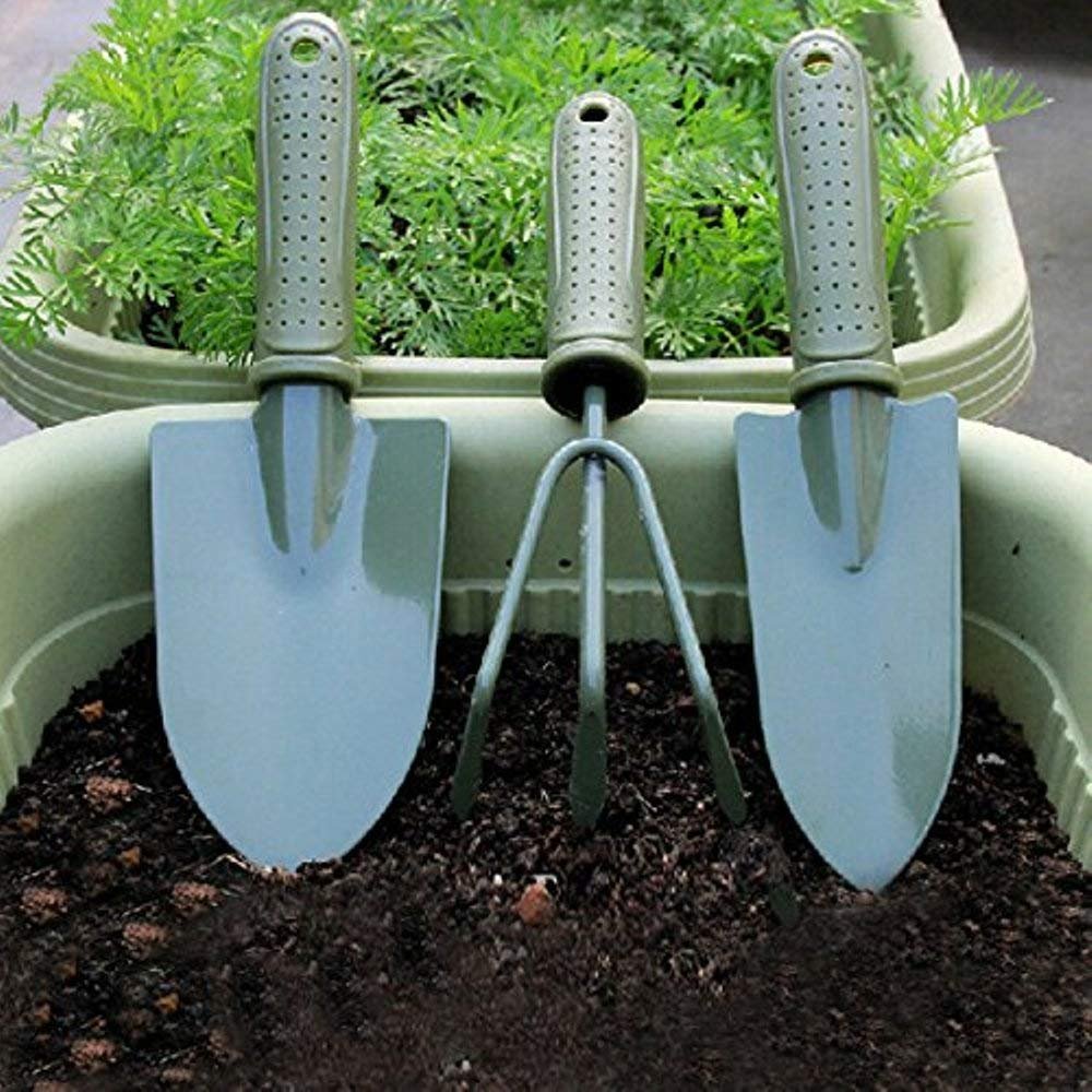 Gardening Three Piece Garden Tools Set Aluminum Alloy Tools Two Color Handle