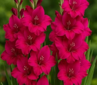 Premium Colour Gladiolus |Sword lily Flower Bulbs | Flowering Bulbs for Home Garden & Pots|EasytoGrow (50 Bulbs, Candyman, Dark Pink)