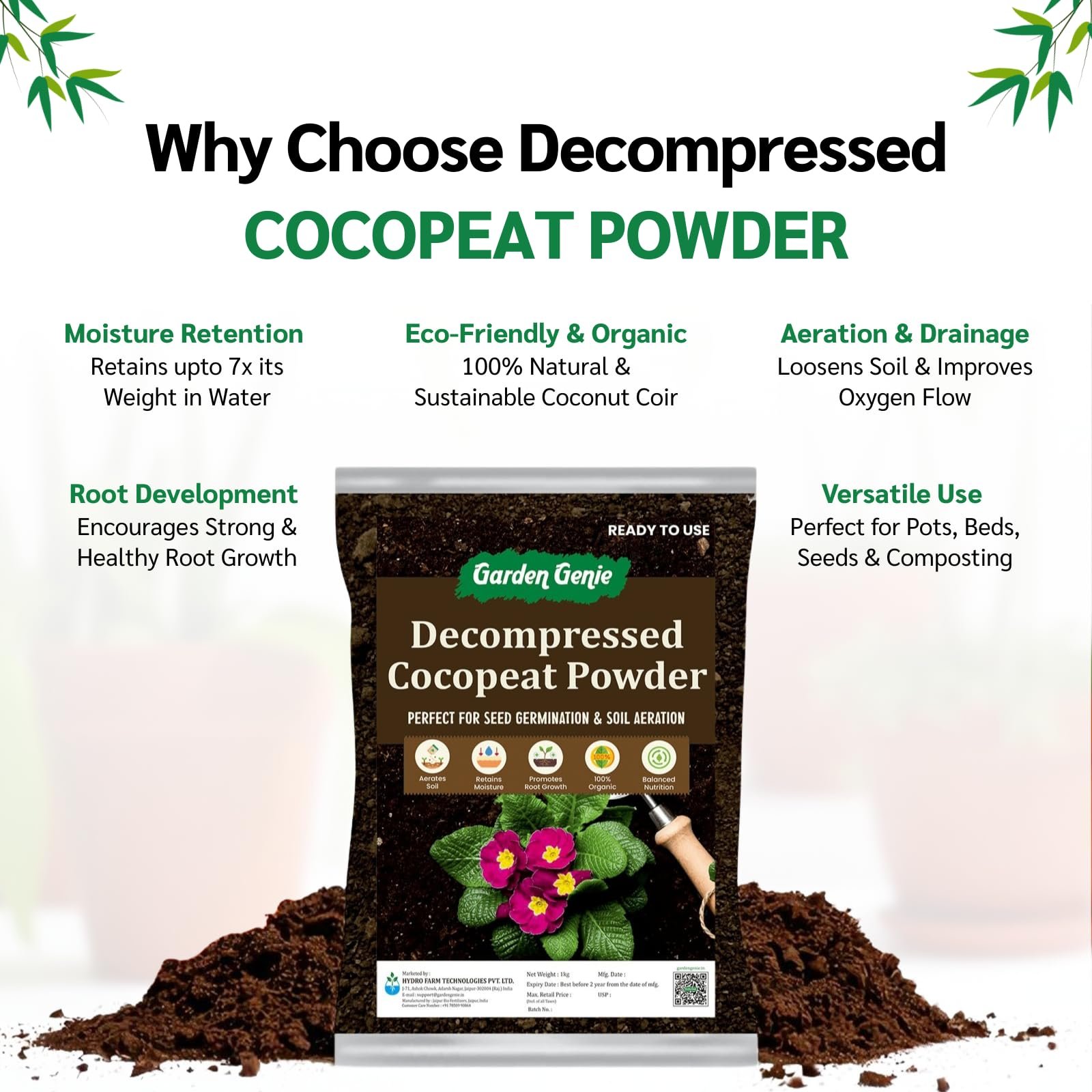 Decompressed Cocopeat Powder for Plants Home Garden, 5Kg - Image 4
