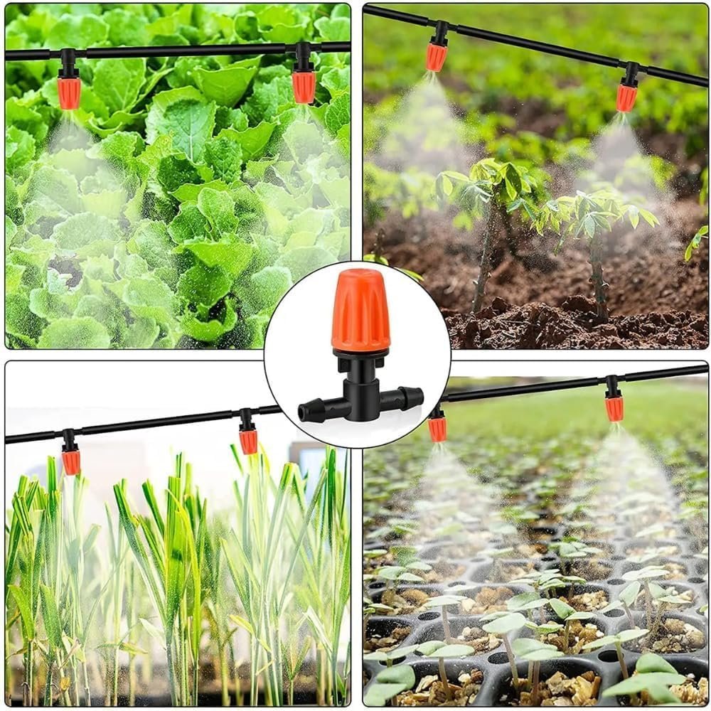 Outdoor Misting System with Adjustable Nozzles, Garden Irrigation Kit, Black, 6 Spray Heads, Automatic Watering System for Greenhouse, Patio, Lawn Cooling - Image 5