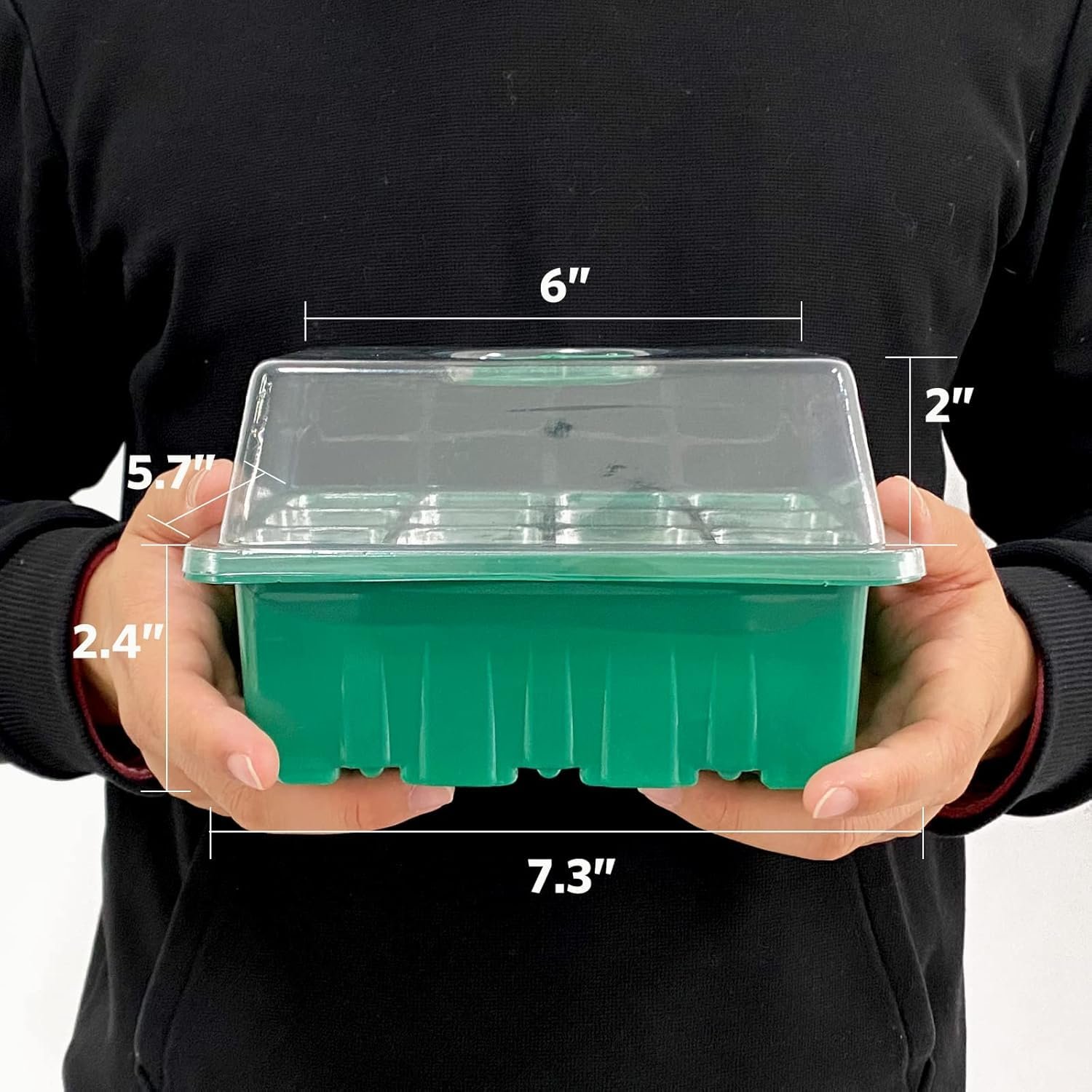 ® Seed Starter Tray Seedling Starter Kits, Plant Starter Kit with Humidity Domes and Base Indoor Greenhouse Mini Propagator Station for Seeds Growing Starting (12 Cells per Tray) (Pack of 1) - Image 9