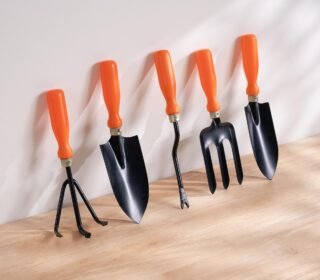 Gardening Tools Kit for Home Garden – 5 Pcs Garden Tools Set with Cultivator, Fork, Narrow Trowel, Wide Trowel & Weeder | Heavy Duty Planting Tools for Home Gardening