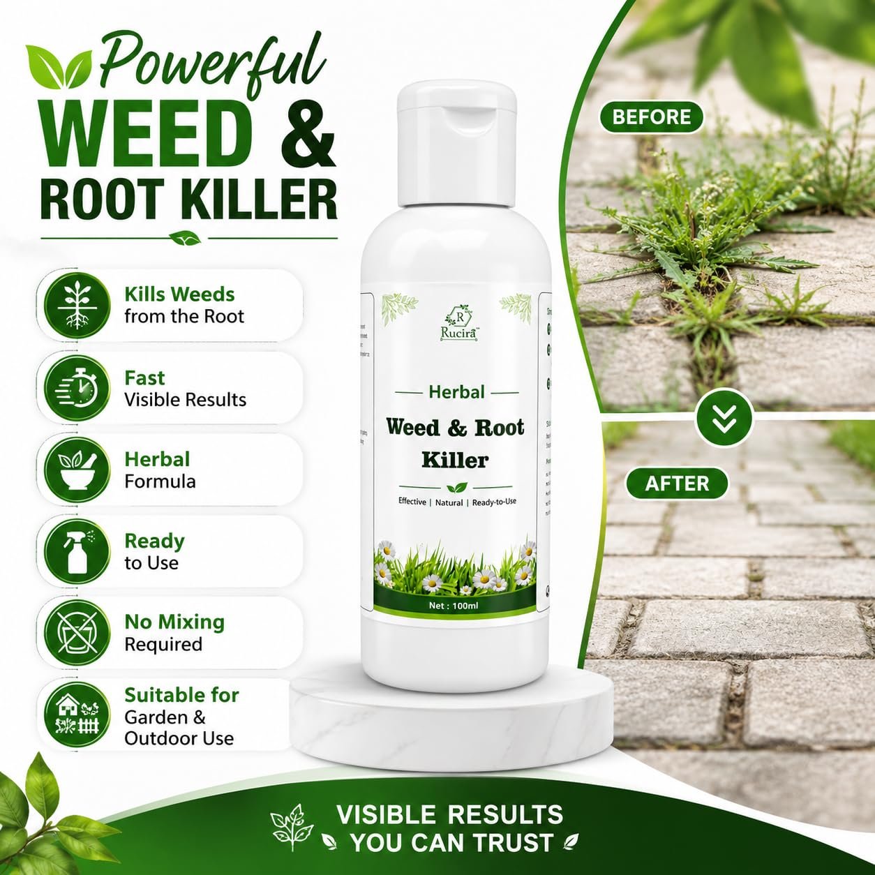 Powerful Ready-to-Use Weed & Root Remover Liquid Fast Acting Herbicide for Gardens, Lawns, Driveways & Outdoor Surfaces Helps Remove - Image 2