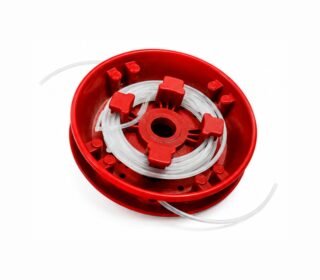 Farmotek Tap and Go Trimmer Head Red Aluminium | Brush Cutter Grass Trimmer Cutting Head Replacement | Automatic Line Feed Head for Weed Cutter Machine | Heavy Duty Gardening