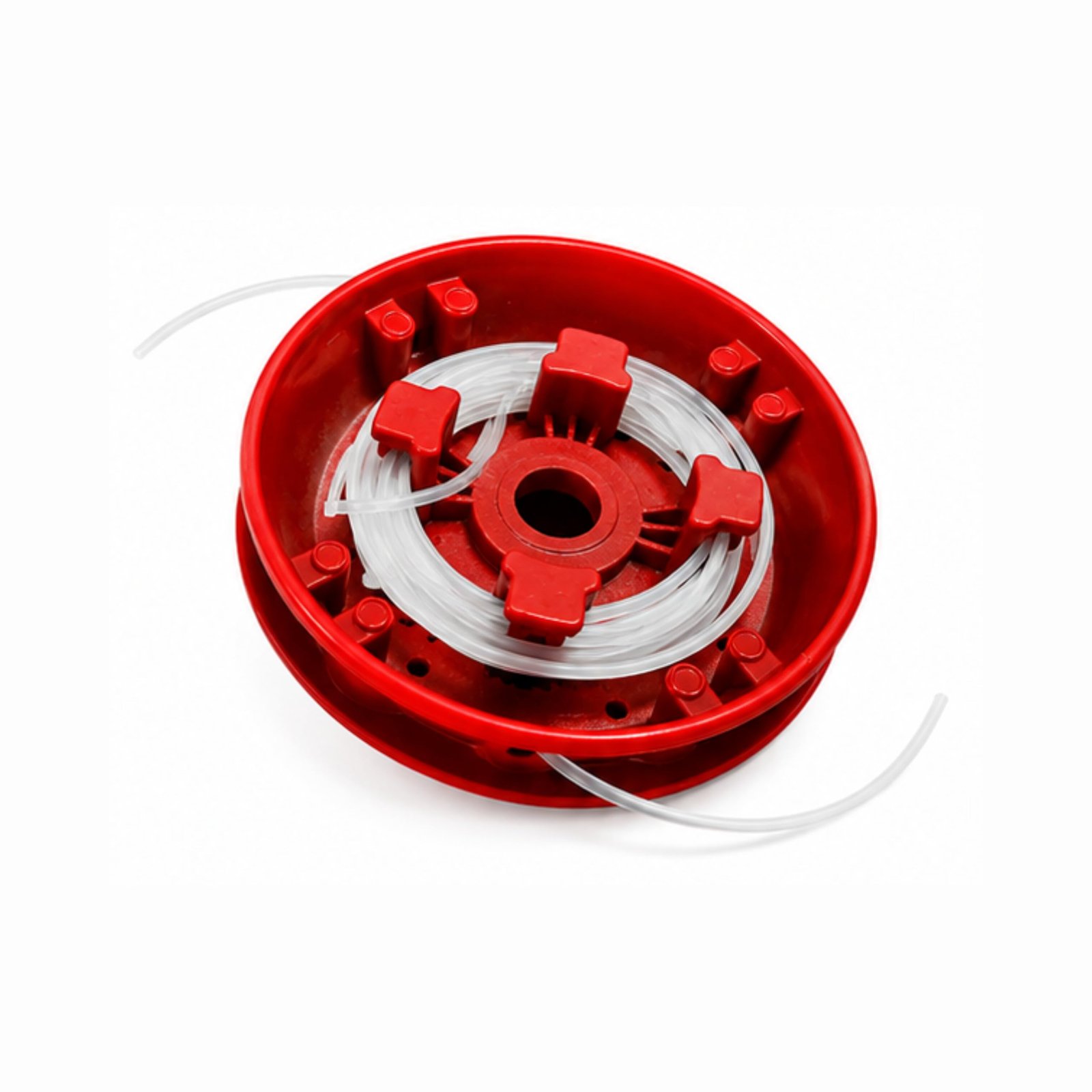 Farmotek Tap and Go Trimmer Head Red Aluminium | Brush Cutter Grass Trimmer Cutting Head Replacement | Automatic Line Feed Head for Weed Cutter Machine | Heavy Duty Gardening