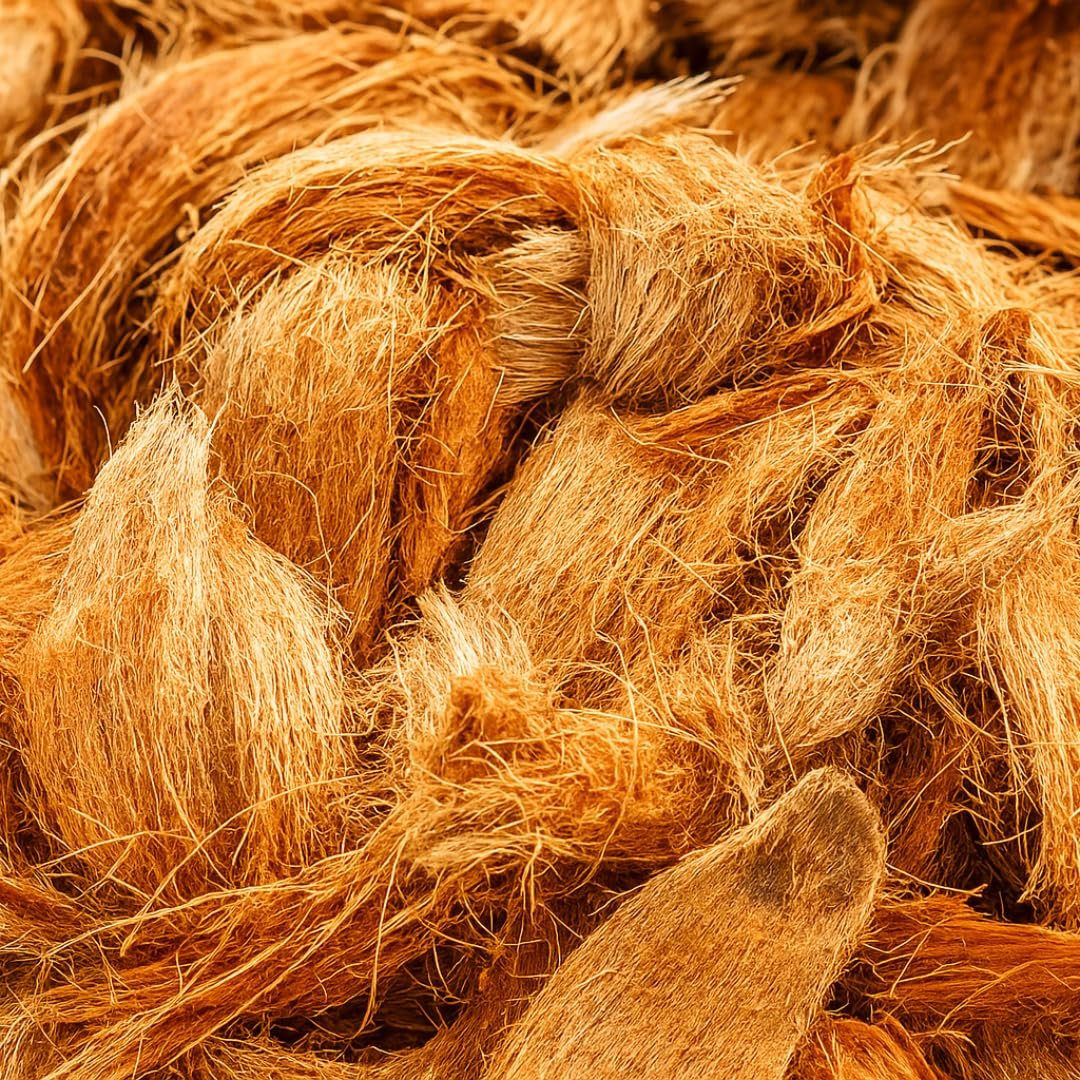 Natural & Organic Coconut Husk Fiber | Fresh Raw Coconut Husk for Orchid Potting, BBQ Fire Starter, Compost, Mulch & Garden| Nariyal Jatta-Thenga Husk (Coconut Husk, 200, gram(s))