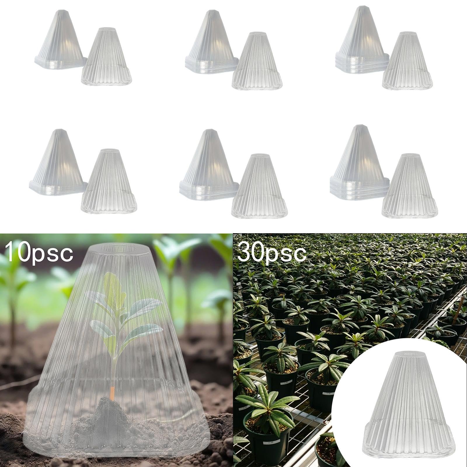Garden Cloches for Plants Mini Greenhouse Outdoor Reusable Bell Plant Covers 15cmx15cmx4.5cm 10pcs - Image 5