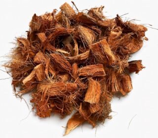 Natural Coconut Husk Fiber Coir for Gardening and Plants, Organic Mulch and Potting Medium, 100% Natural, No Additives (500 gm)