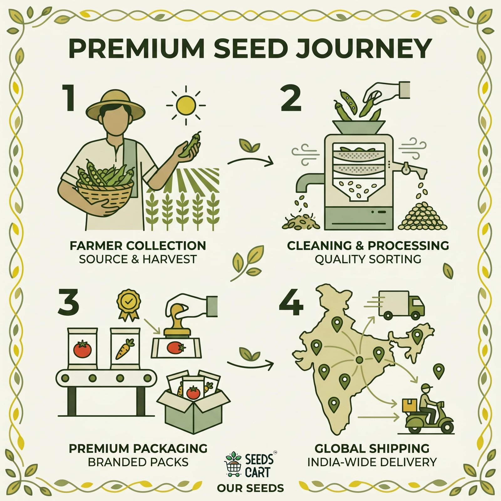 Indian Veggie Garden | Tomato, Chilli, Brinjal, Okra, Beans, Bottle Gourd & Snake Gourd Seeds | Non-Hybrid, Open Pollinated & Non-GMO | 7 Vegetable Seeds for Home, Terrace & Kitchen Garden - Image 5
