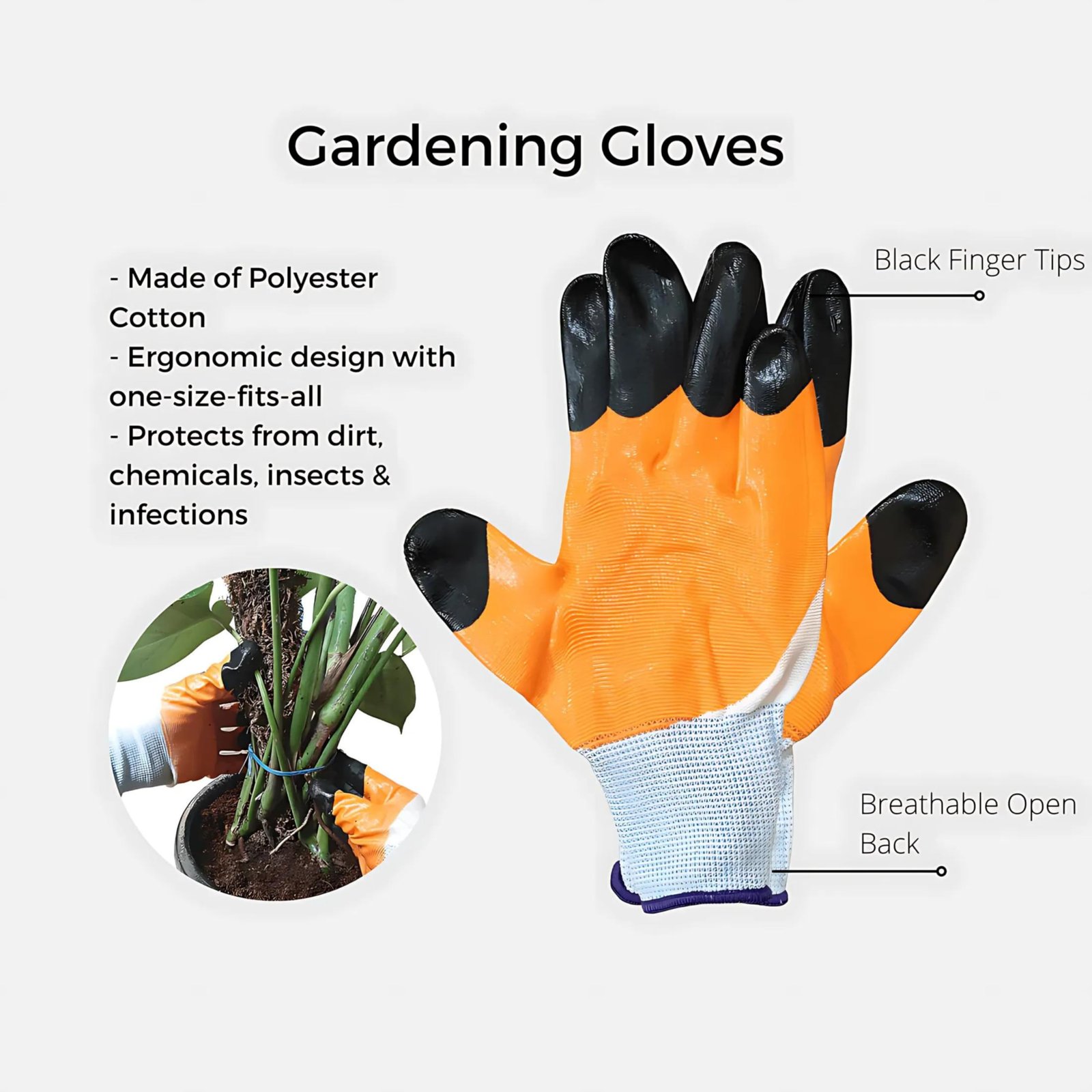 Growfast Garden Gloves - Comfortable and Protective Gear for Gardening Enthusiasts - Image 3