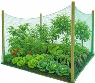 12 Ply Plant Netting 50 mm Mesh – Heavy Duty Garden Support Net, UV Resistant Trellis Net for Vegetables, Climbing Plants & Creepers (Green, 10 X 15 FT)