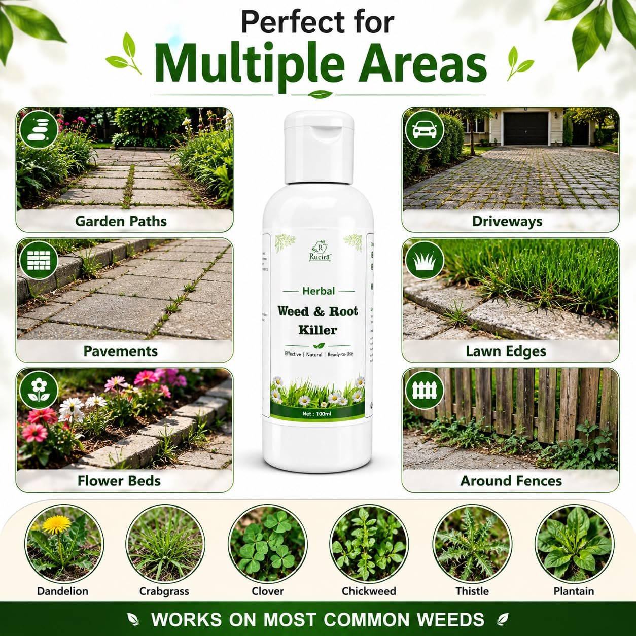 Powerful Ready-to-Use Weed & Root Remover Liquid Fast Acting Herbicide for Gardens, Lawns, Driveways & Outdoor Surfaces Helps Remove - Image 3