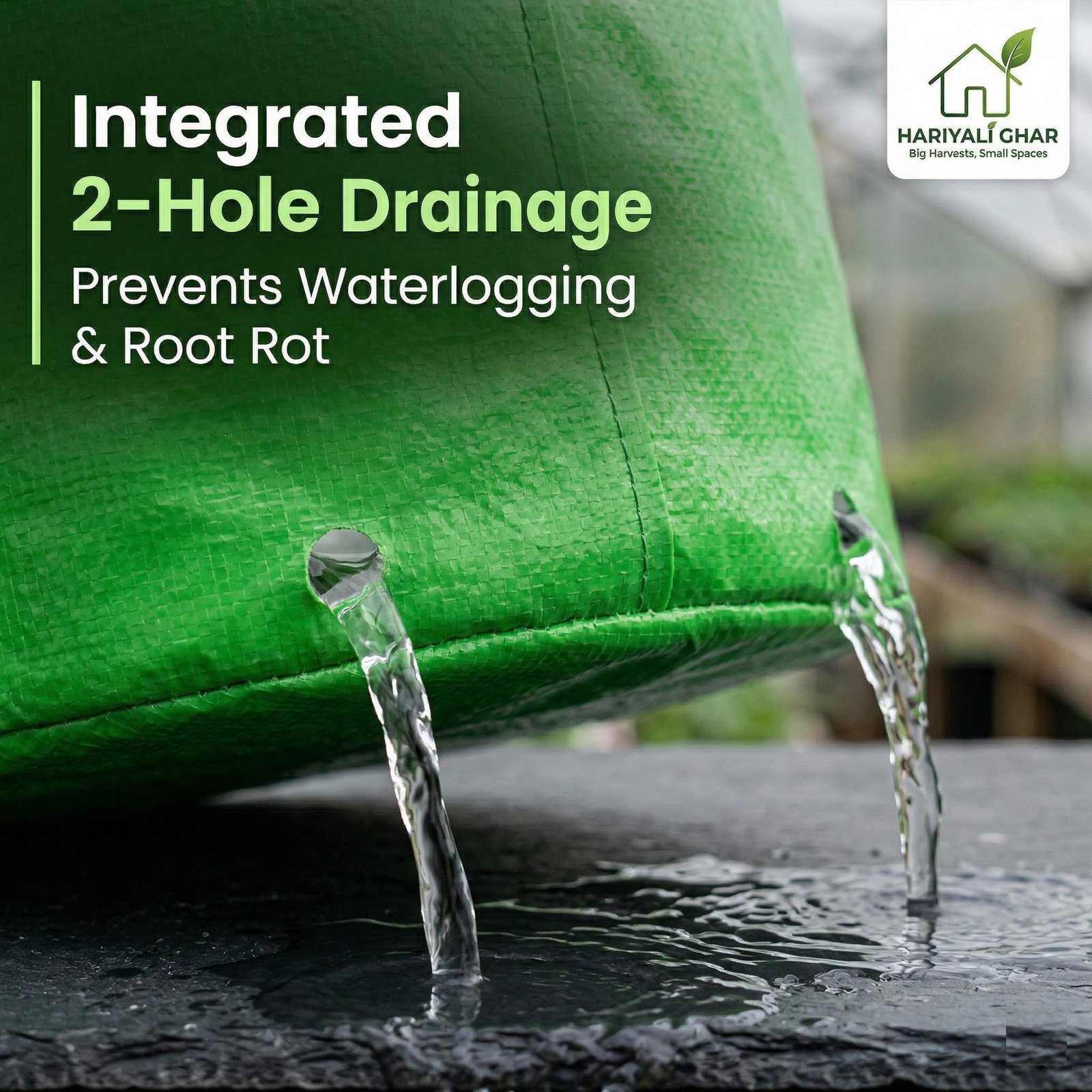 Premium HDPE Uv Protected 260 GSM Round Shaped Green Colour Grow Bags Suitable for Terrace and Vegetable Gardening 15x15 Inch Pack of 8 - Image 5