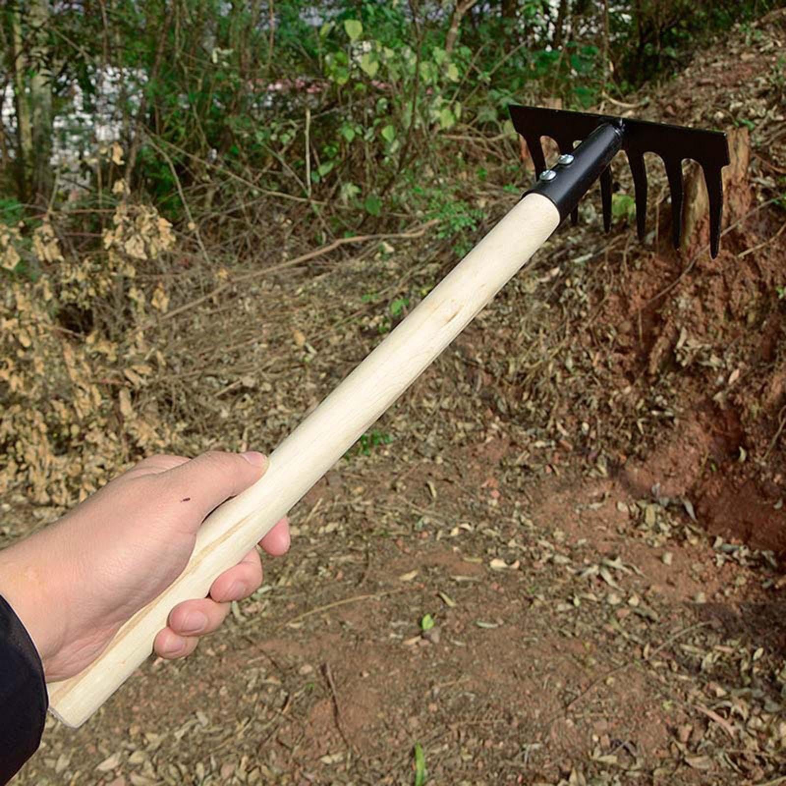 Garden Rake Labor Saving Loosening Garden Tool for Family Backyard Household 6 Tines - Image 2