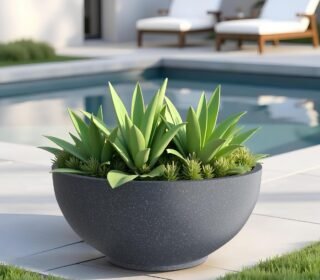 FOXB KTR 24 INCH Pots for Plants Highly Durable Polymers Lightweight Indoor Outdoor Flower Pot Gamla Tree Planter Container Planters for Living Room, Balcony, Garden, Office