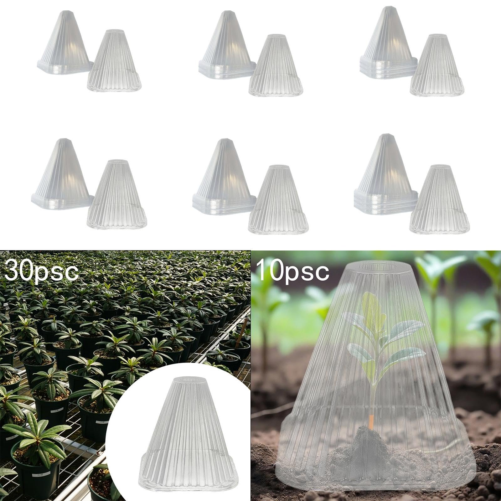 Garden Cloches for Plants Mini Greenhouse Outdoor Reusable Bell Plant Covers 15cmx15cmx4.5cm 10pcs - Image 4