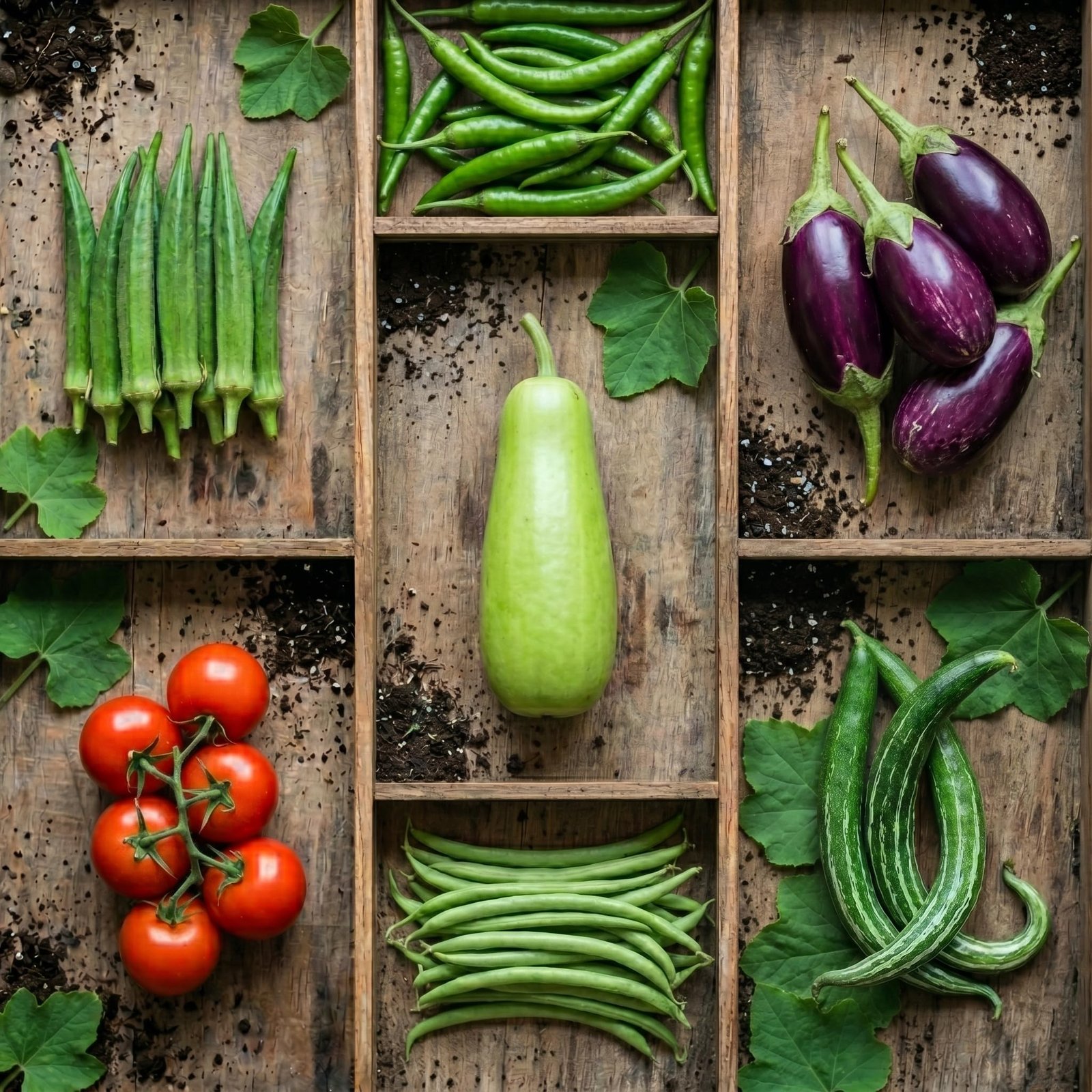 Indian Veggie Garden | Tomato, Chilli, Brinjal, Okra, Beans, Bottle Gourd & Snake Gourd Seeds | Non-Hybrid, Open Pollinated & Non-GMO | 7 Vegetable Seeds for Home, Terrace & Kitchen Garden - Image 2